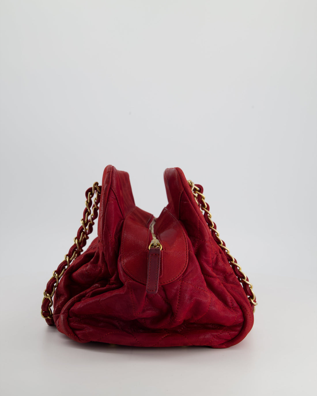Chanel Burgundy Mademoiselle Shoulder Bag in Nubuck Leather and Gold Hardware