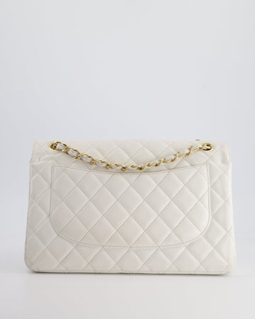 Chanel White Caviar Jumbo Classic Double Flap Bag with Gold Hardware