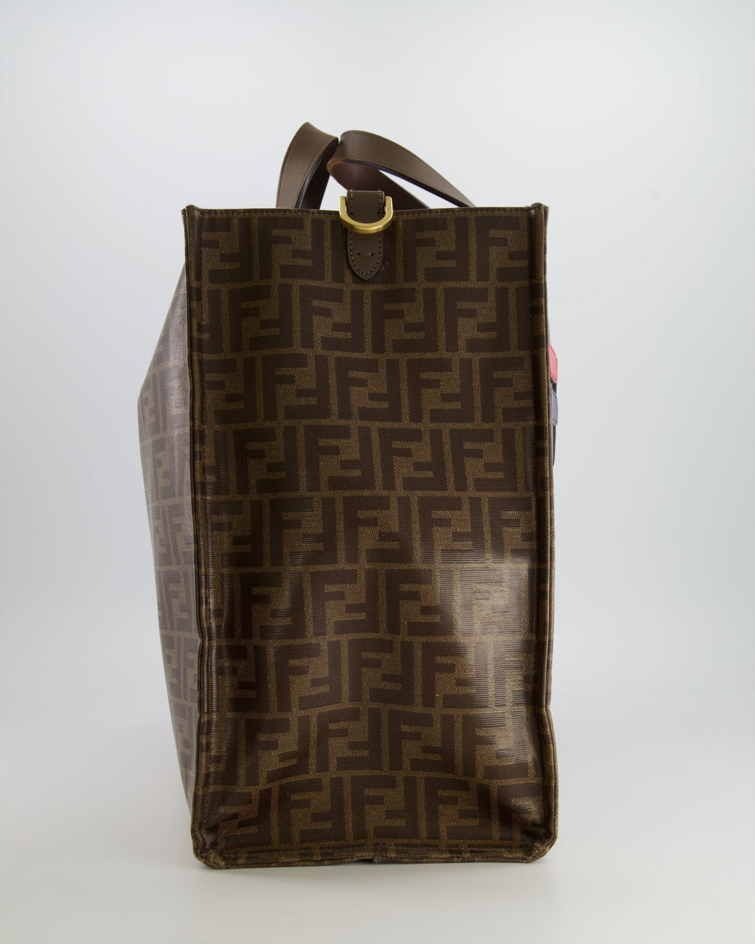Fendi x Fila Brown FF Monogram Printed Large Tote Bag