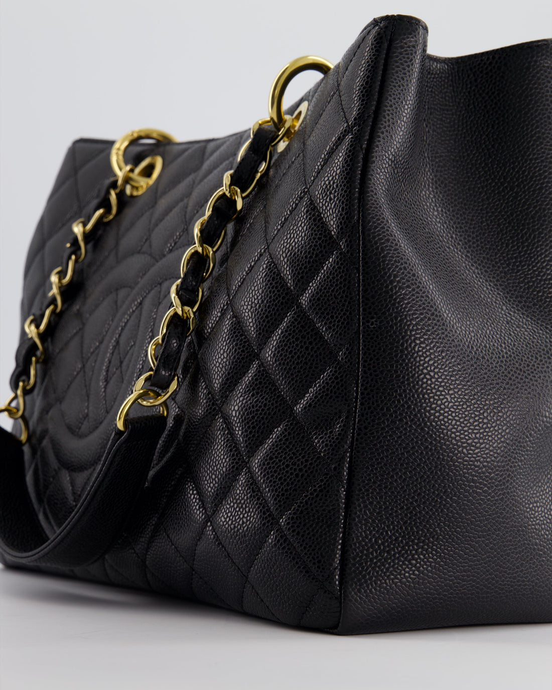 Chanel Black Caviar GST Tote Bag with Gold Hardware