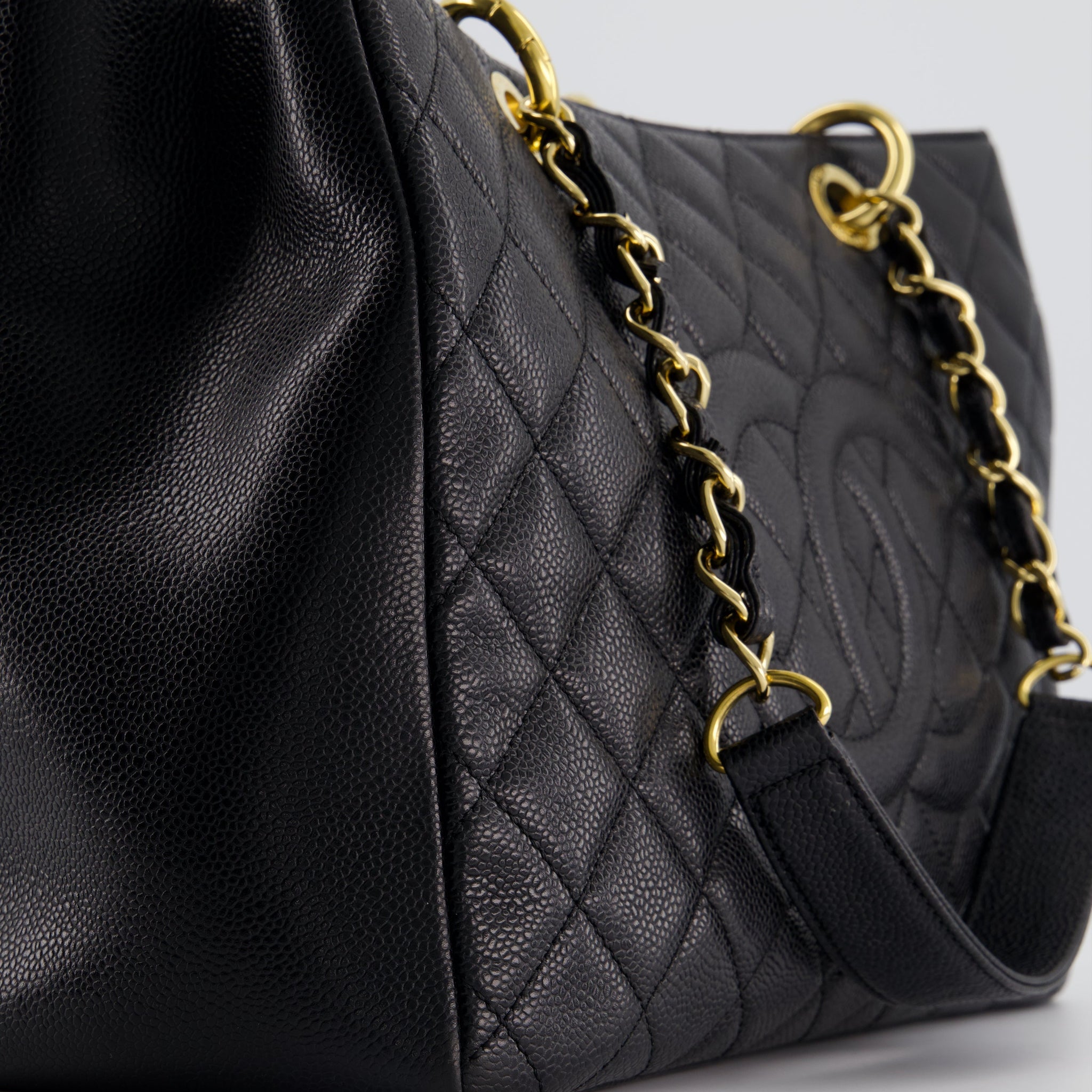 Chanel Black Caviar GST Tote Bag with Gold Hardware