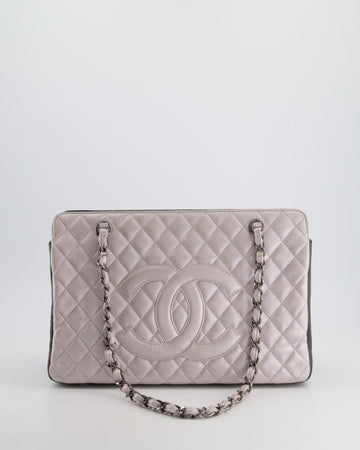 Chanel Silver and Black Reissue GST Tote Bag with Silver Hardware