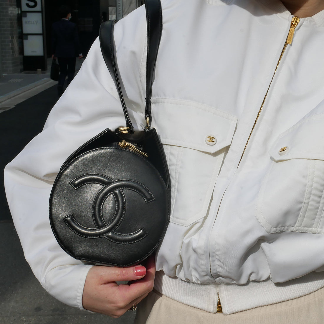 CHANEL 2001-2003 Black Lambskin Choco Bar Handbag 05309