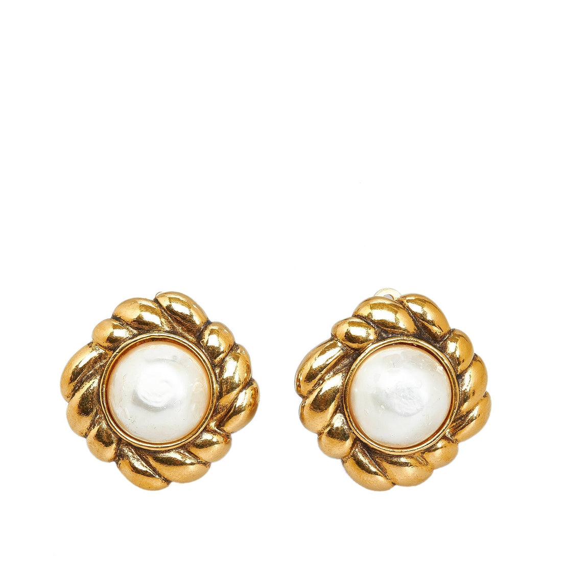 Chanel Faux Pearl Clip-On Earrings Costume Earrings