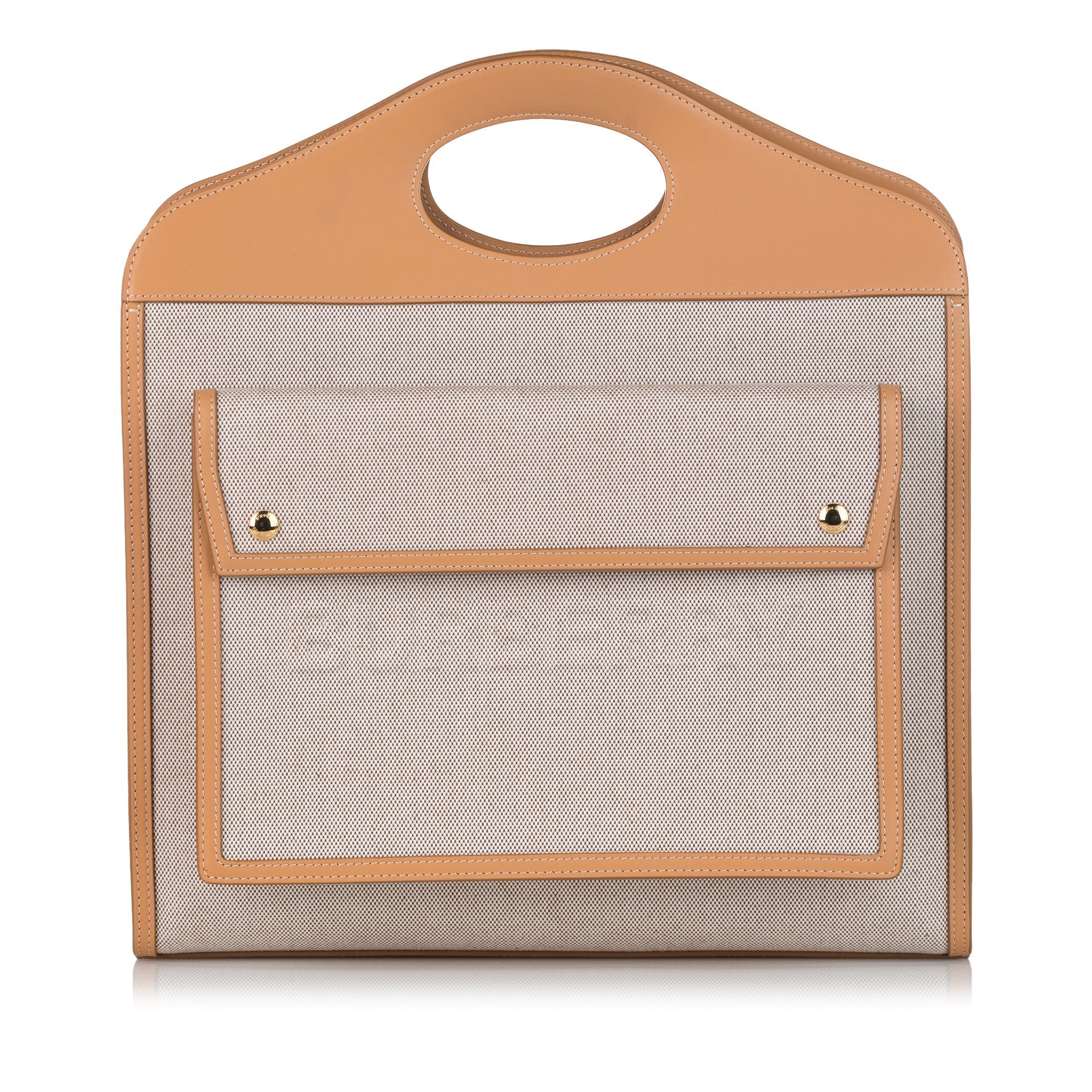 Burberry Pocket Tote Brown Canvas