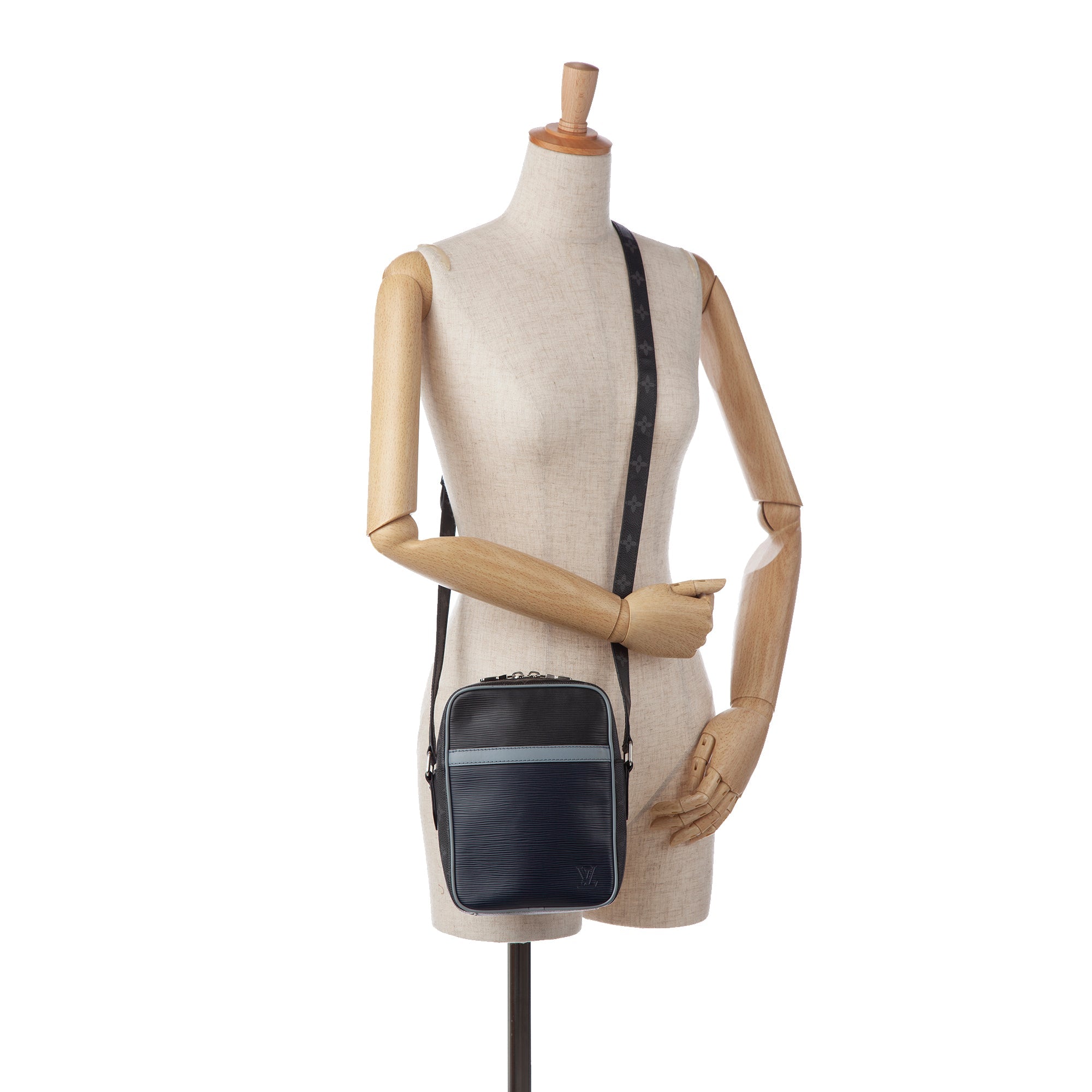 Blue Louis Vuitton Epi Monogram Danube PM Crossbody Bag