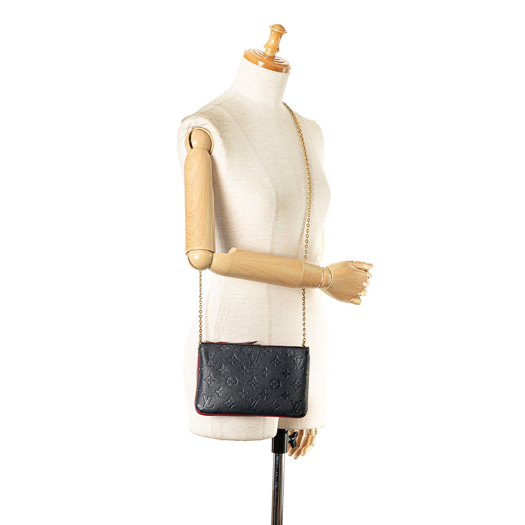 Blue Louis Vuitton Monogram Empreinte Double Zip Pochette Crossbody Bag