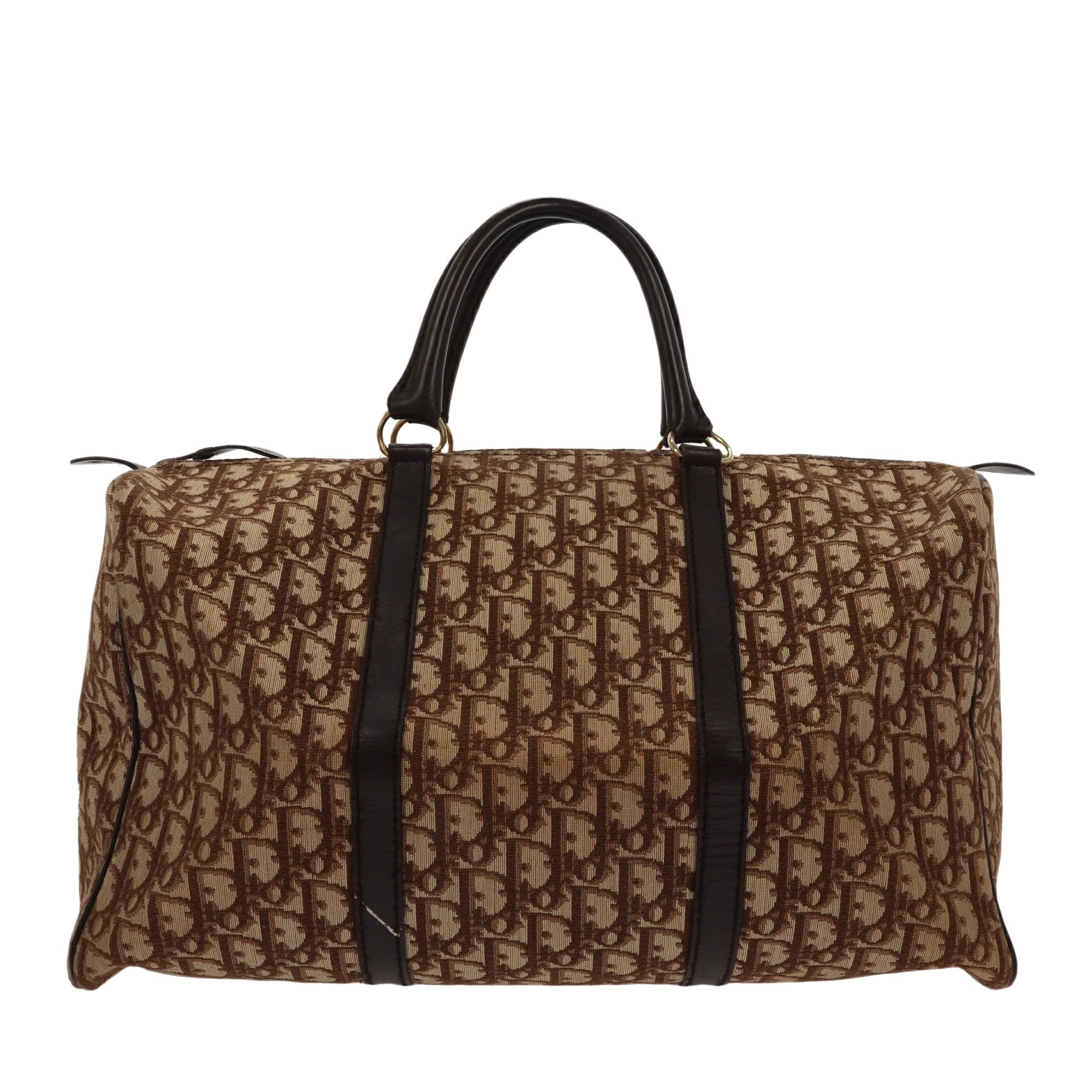 CHRISTIAN DIOR Bowling Handbag in Beige Fabric