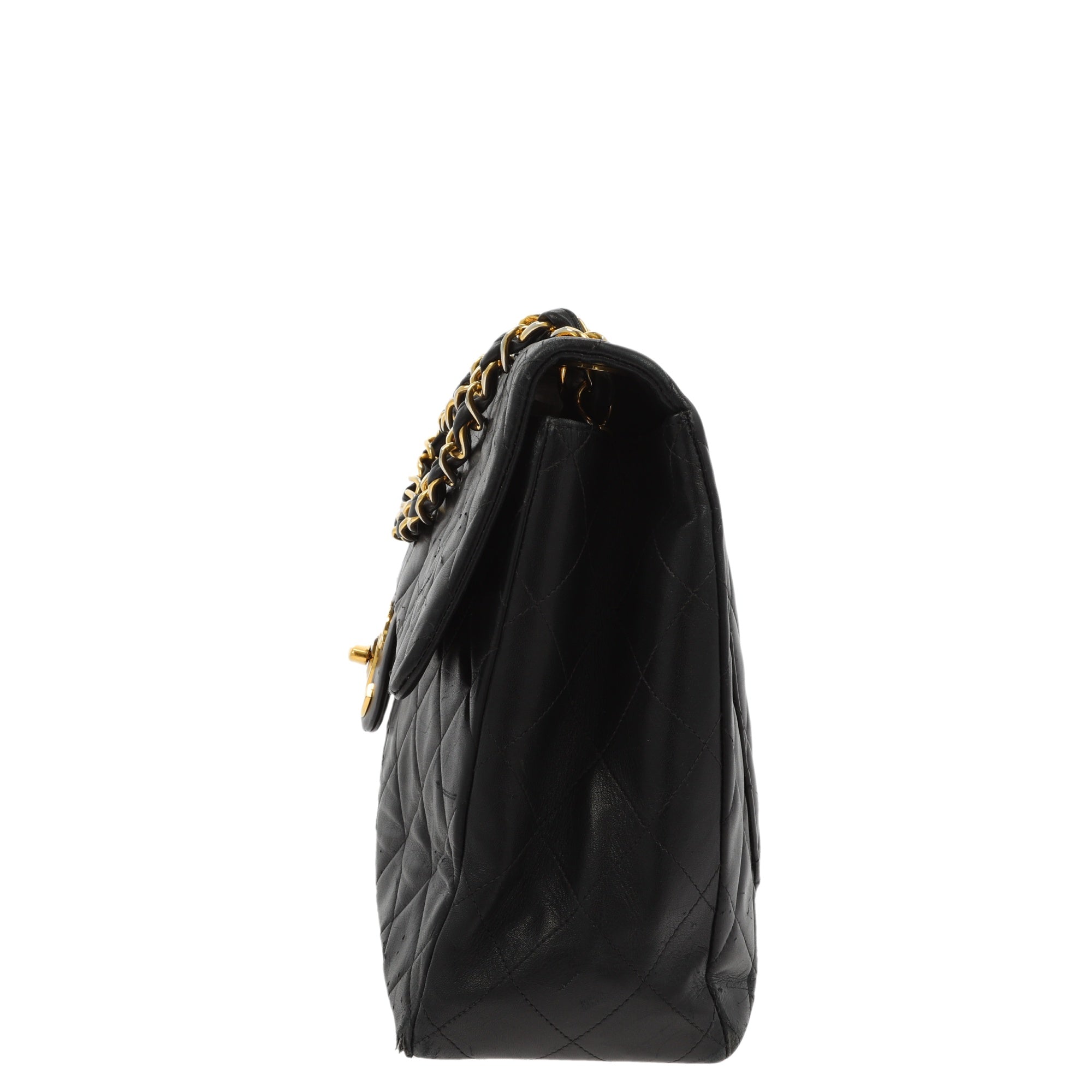 CHANEL Timeless/Classique Maxi Shoulder Bag in Black Leather