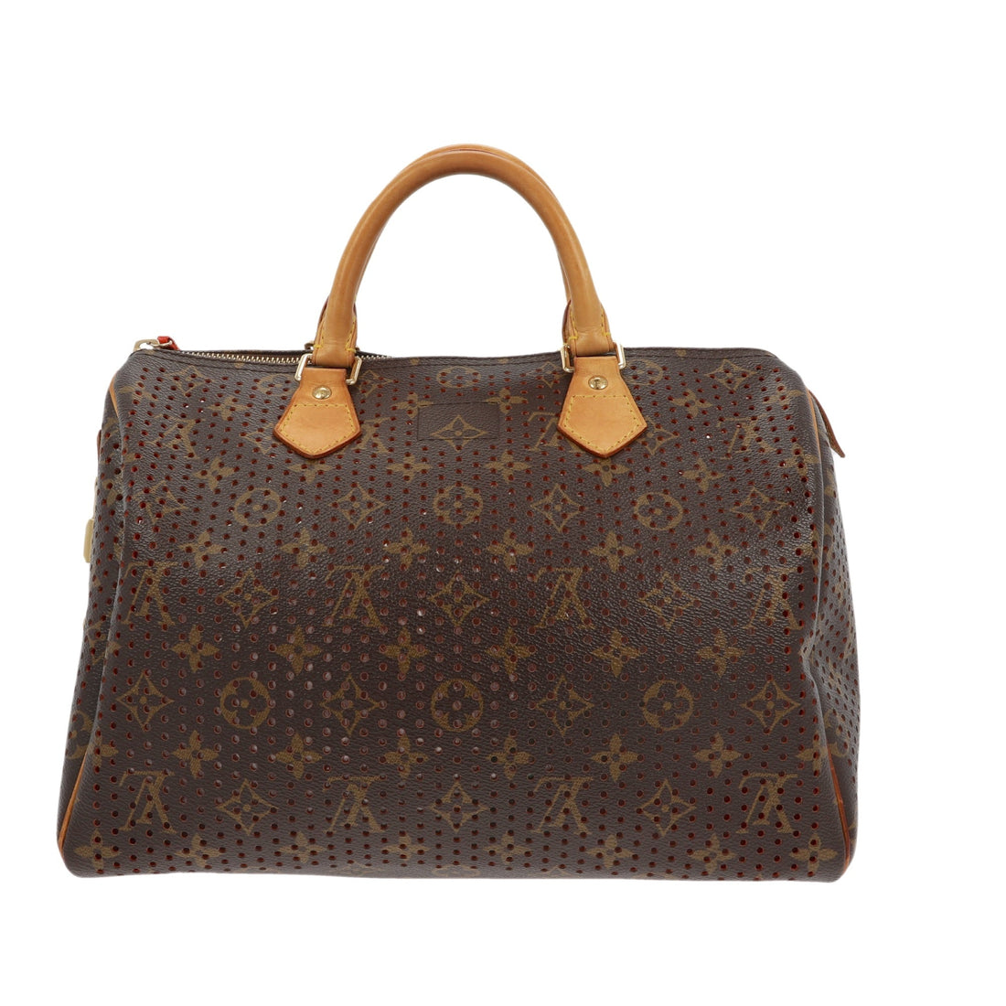 LOUIS VUITTON Limited Edition Orange Monogram Perforated Speedy 30 Handbag