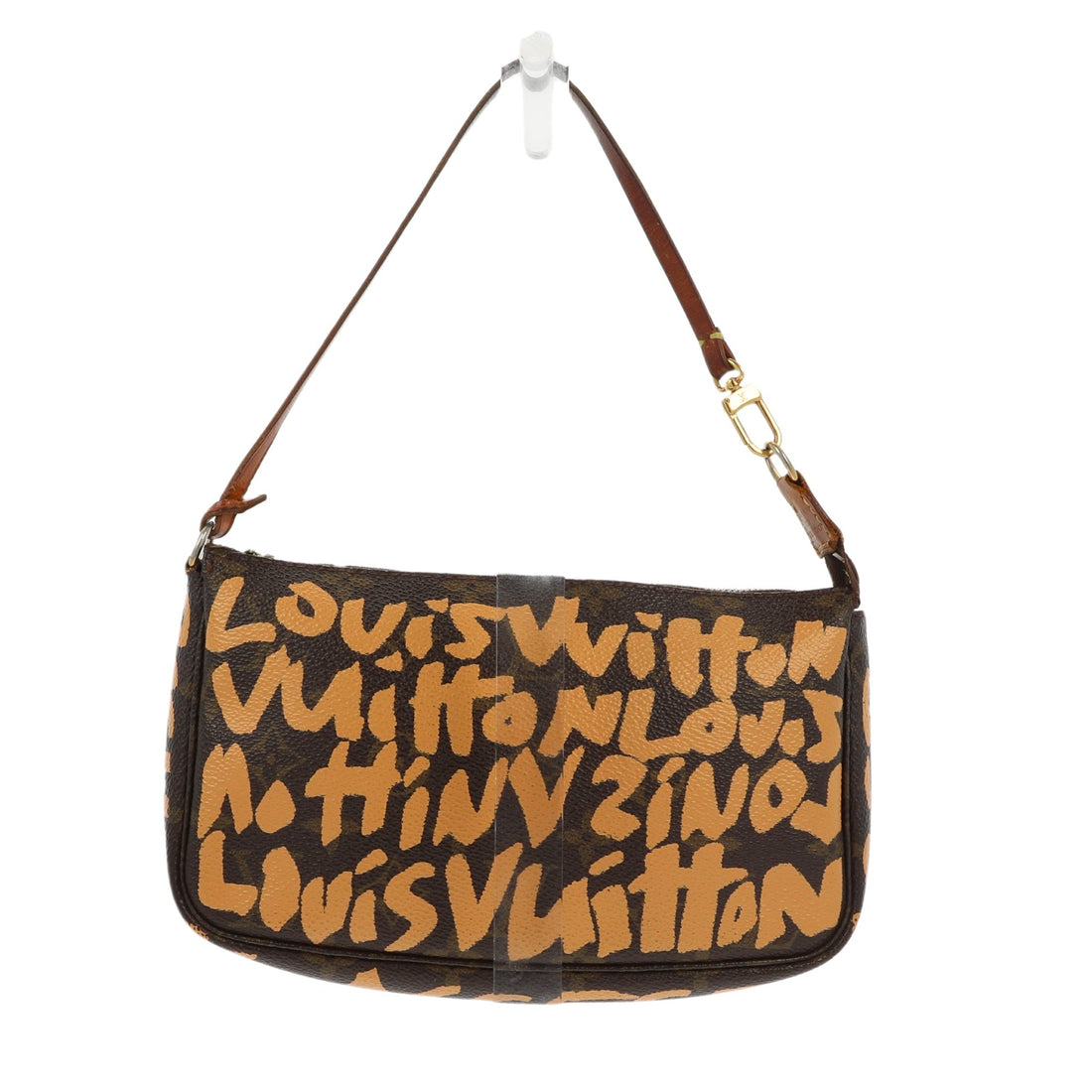 LOUIS VUITTON X Stephen Sprouse Limited Edition Graffiti Pochette Accessorie bag in brown canvas