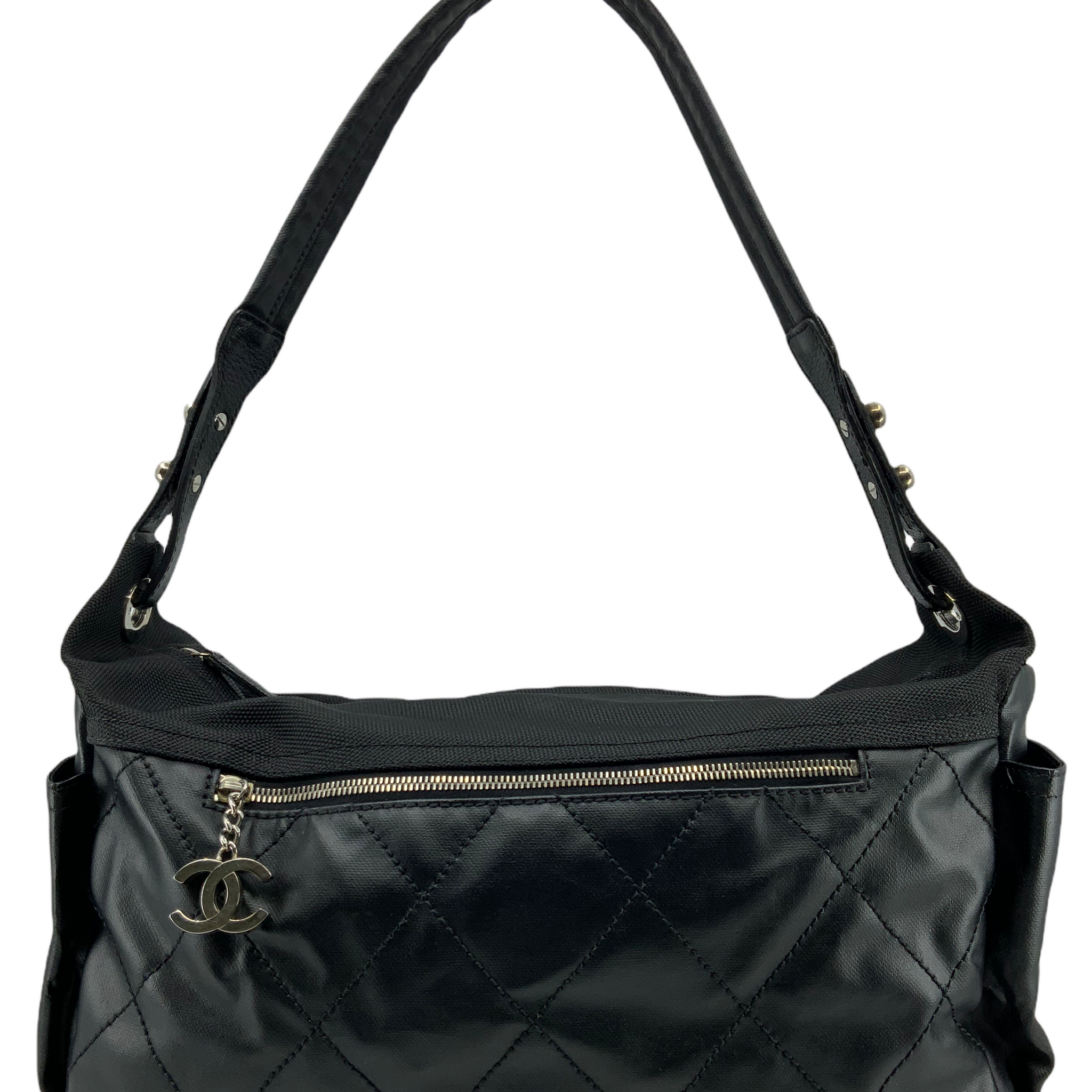 Chanel Quilted Coated Canvas Paris Biarritz Large Shoulder Bag