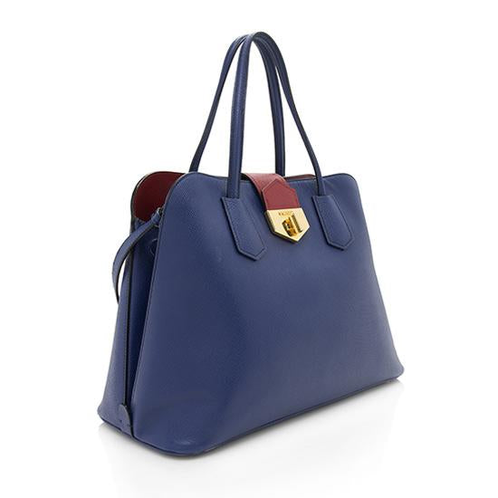 Prada Saffiano Leather Cuir Double Handle Small Tote