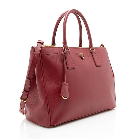 Prada Saffiano Leather Lux Double-Zip Medium Tote