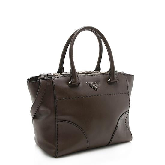 Prada Saffiano Leather Stitched City Small Tote - FINAL SALE (SHF-11075)