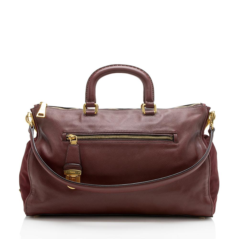 Prada Saffiano Leather Tessuto Large Tote (SHF-11814)