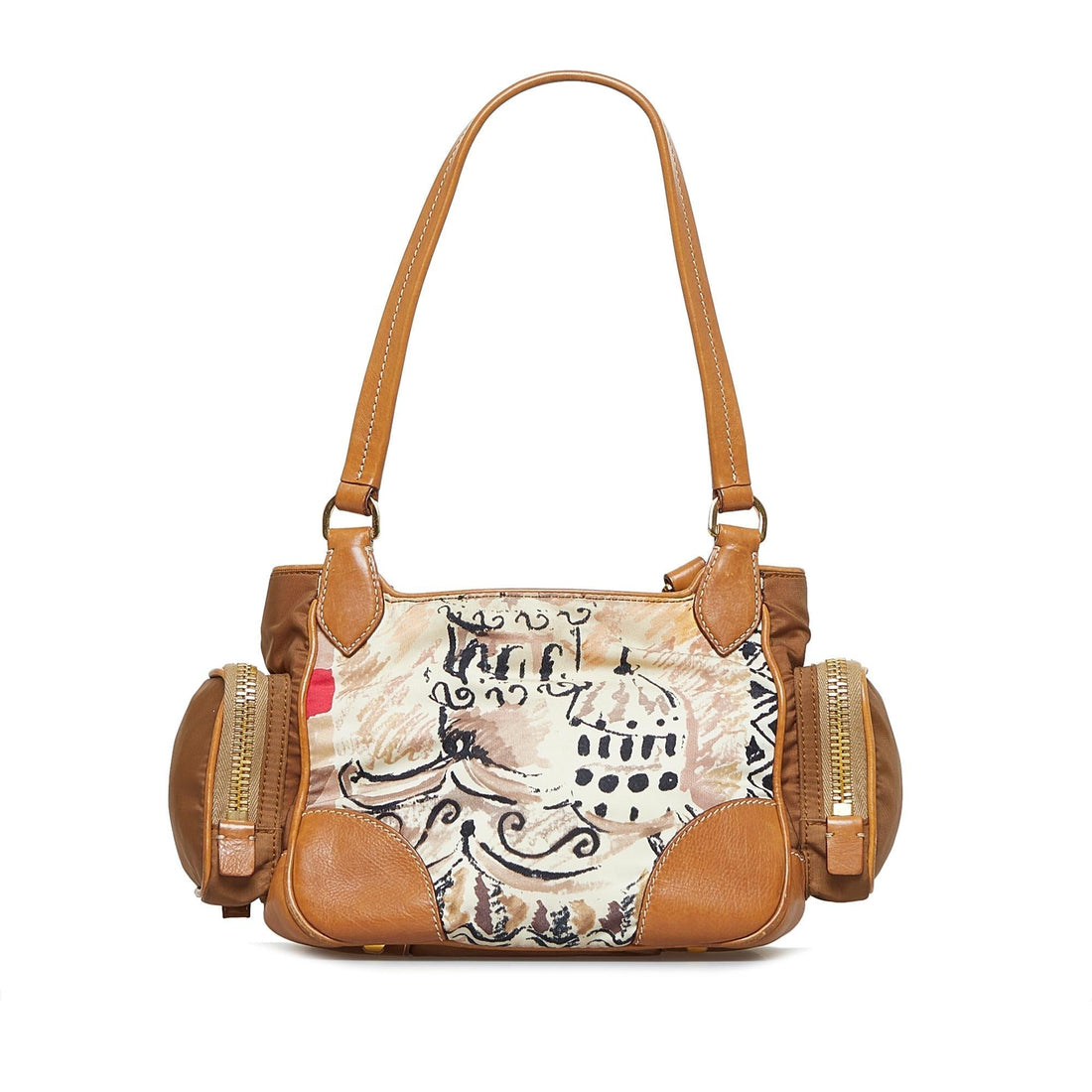 Prada Venice Watercolor Canvas Shoulder Bag (SHG-edyuc2)