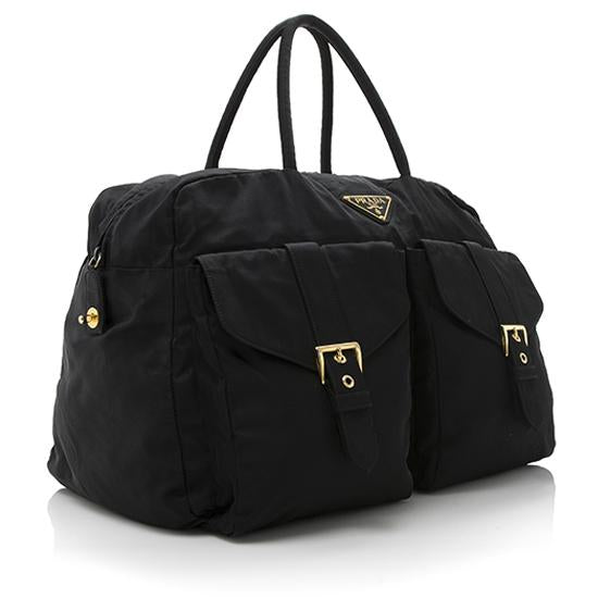 Prada Vintage Tessuto Double Pocket Tote