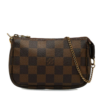 LOUIS VUITTON Damier Ebene Mini Pochette Accessoires Brown