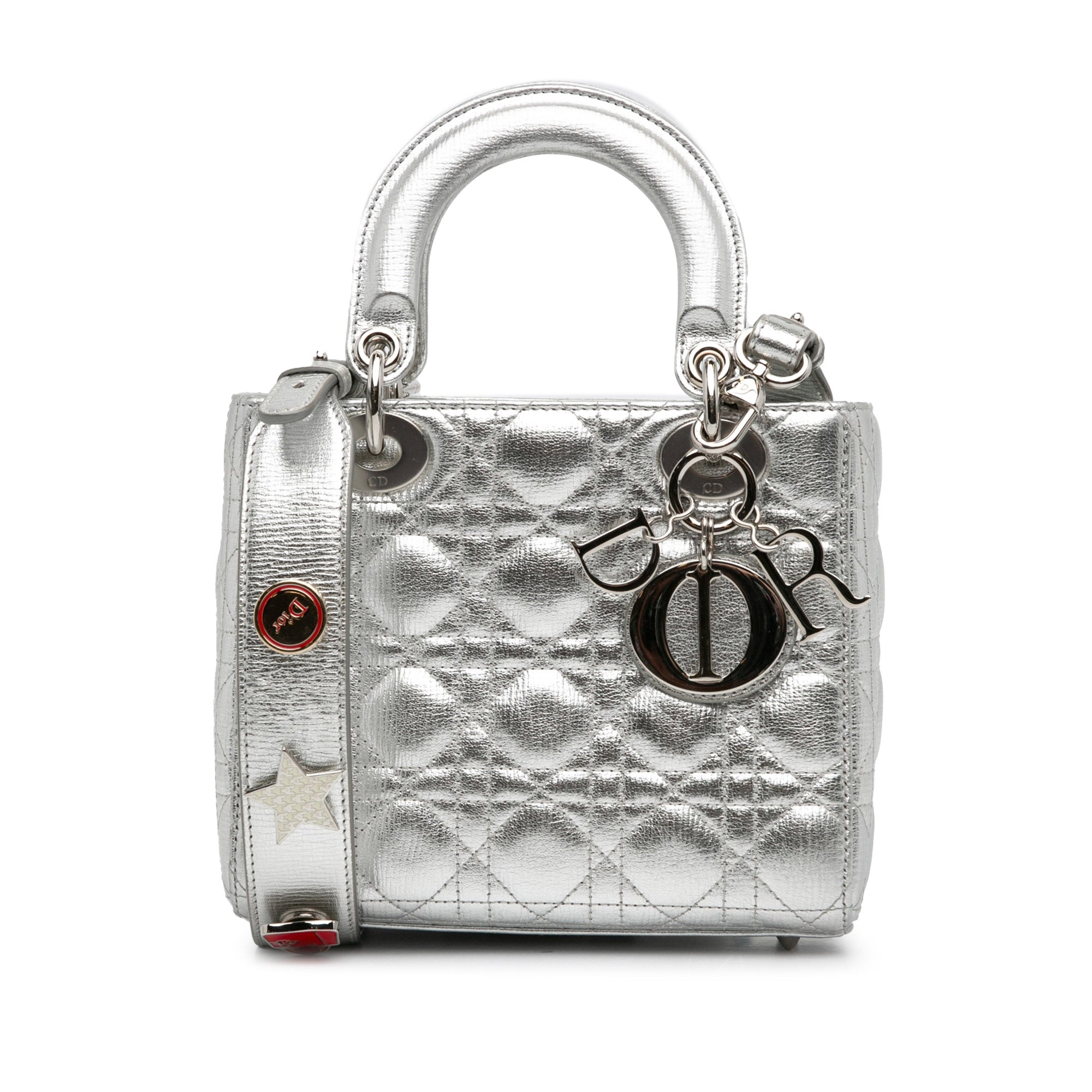 Dior Small Calfskin Cannage My ABCDior Lady Dior Silver