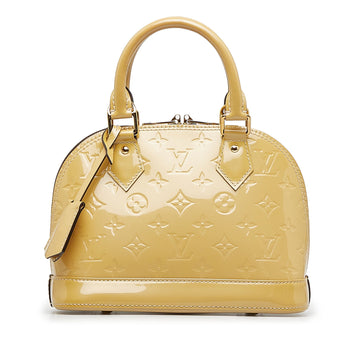 LOUIS VUITTON Monogram Vernis Alma BB Yellow