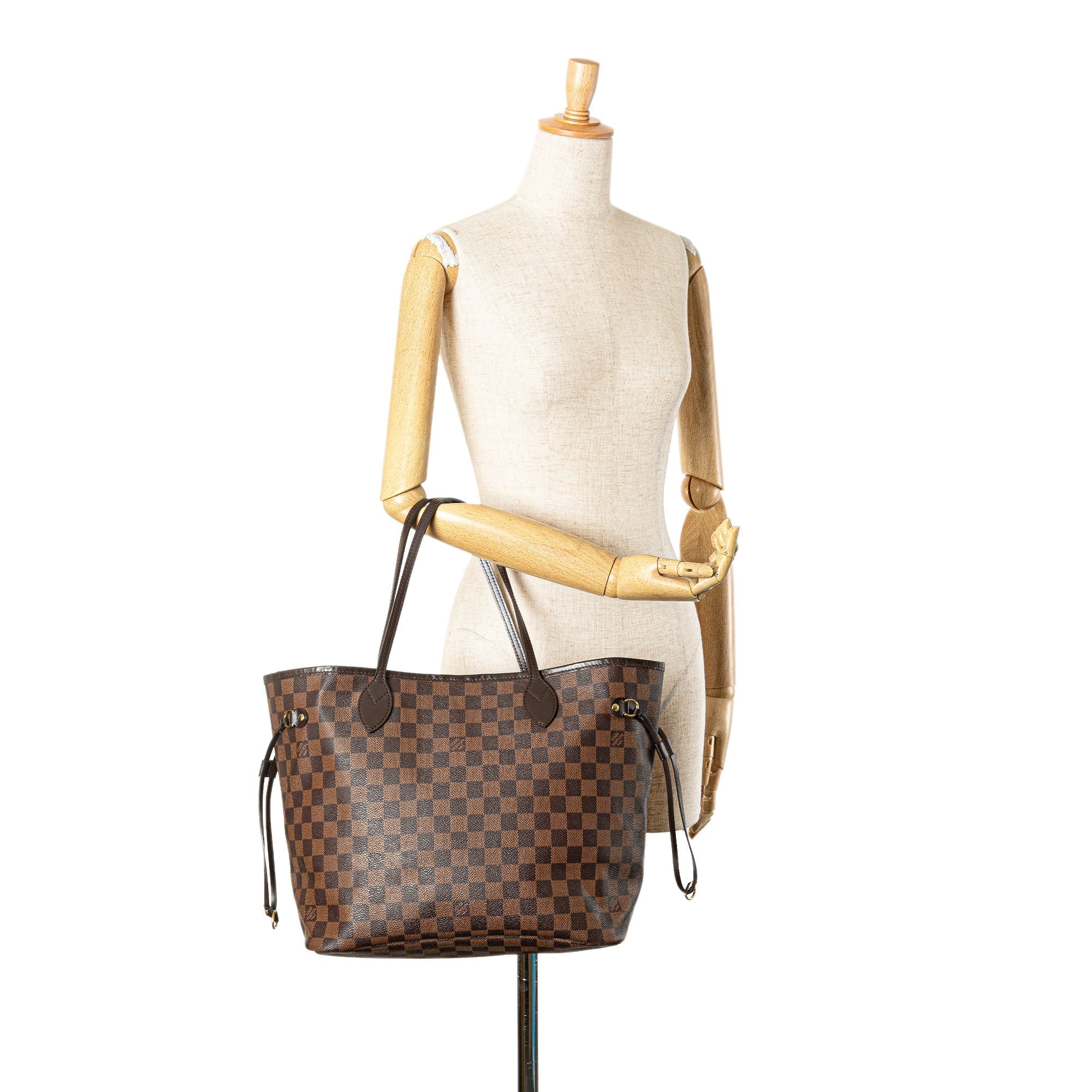 Brown Louis Vuitton Damier Ebene Neverfull MM Tote Bag
