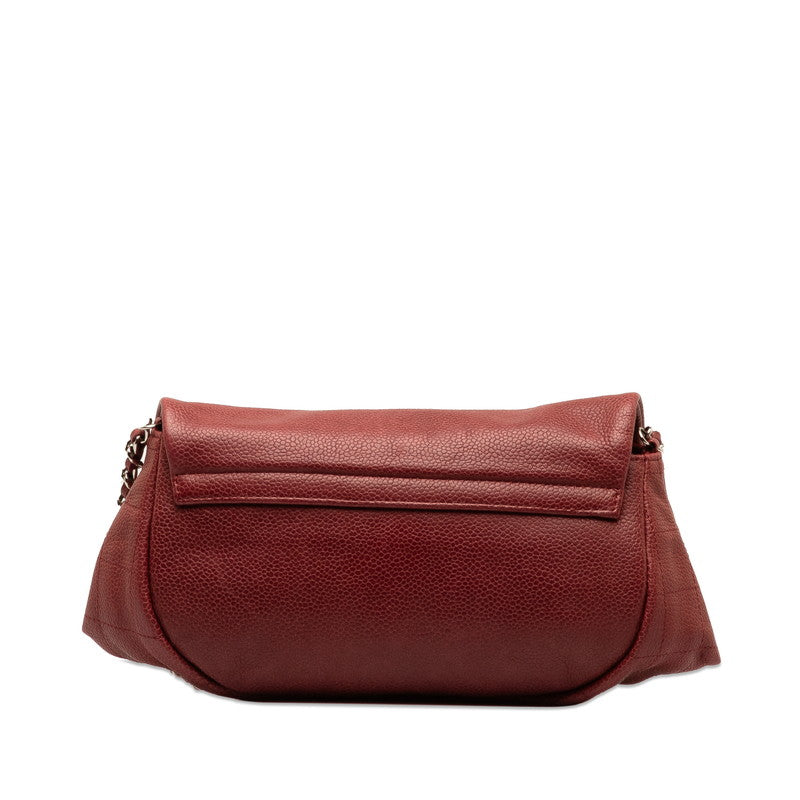 Chanel CC Caviar Half Moon Chain Bag  Leather Shoulder Bag in Excellent condition