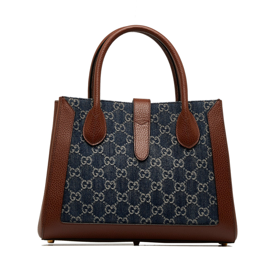 Blue Gucci Medium GG Denim Jackie 1961 Tote Satchel
