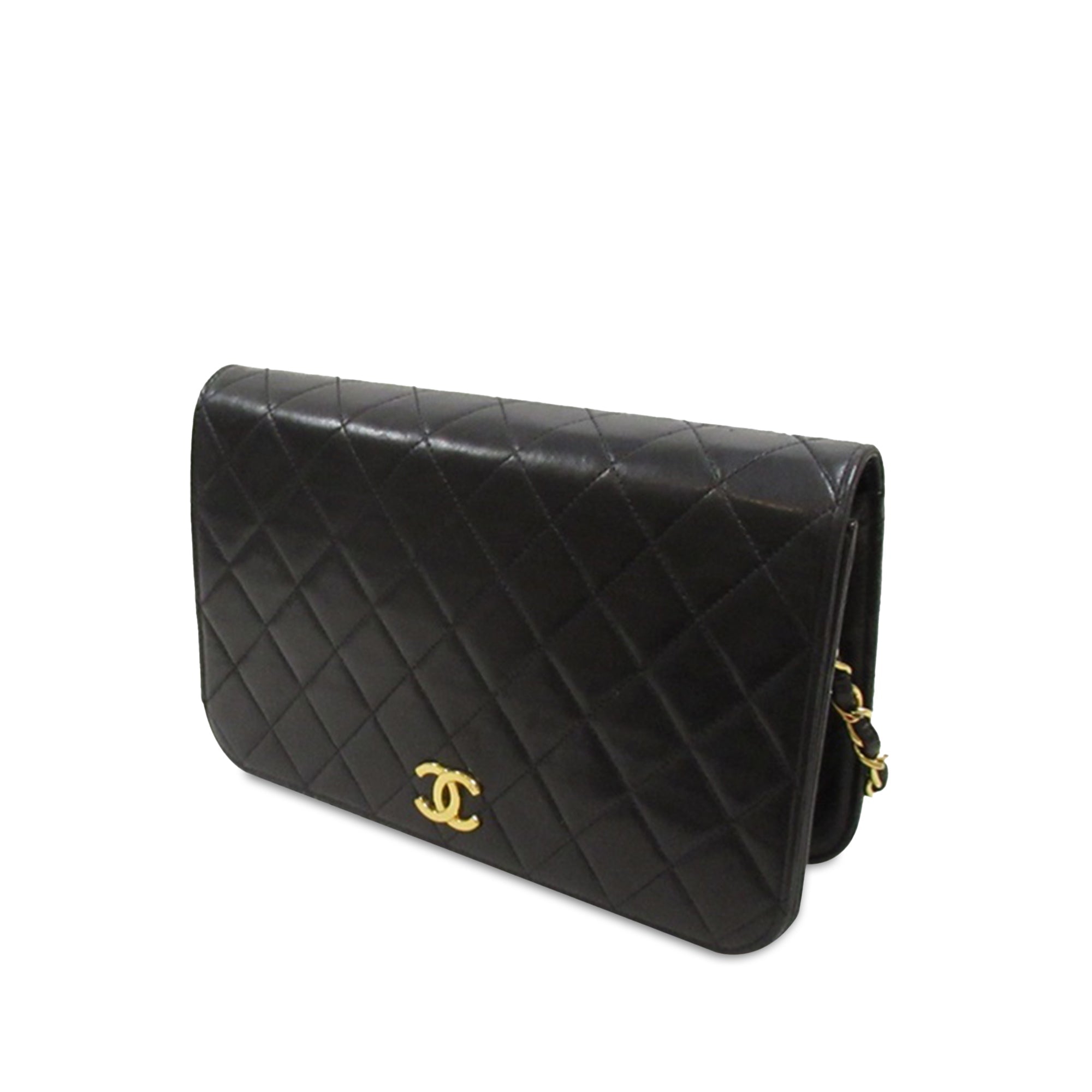 Chanel CC Quilted Lambskin Full Flap Crossbody Bag