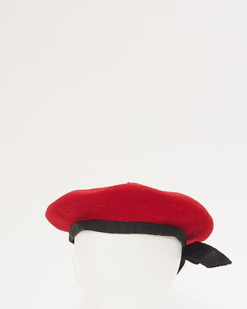 Chanel Red Wool Beret - M