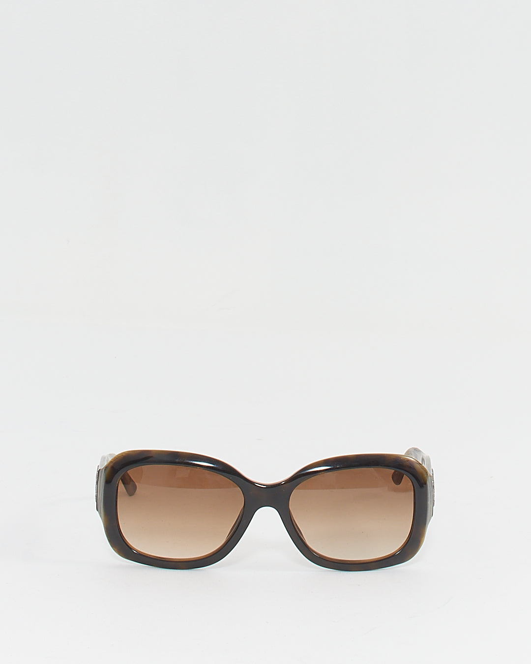 Chanel Vintage Green/Tortoise Rhinestone Logo 5102 Sunglasses