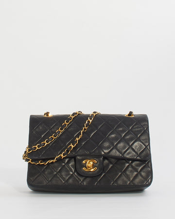 Chanel Vintage Black Lambskin Classic Medium Flap Bag with GHW