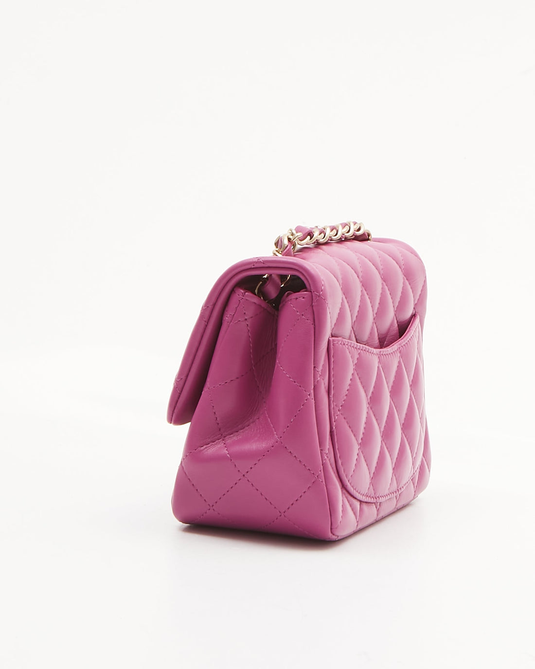 Chanel Violet Lambskin Quilted Mini Square Flap Bag