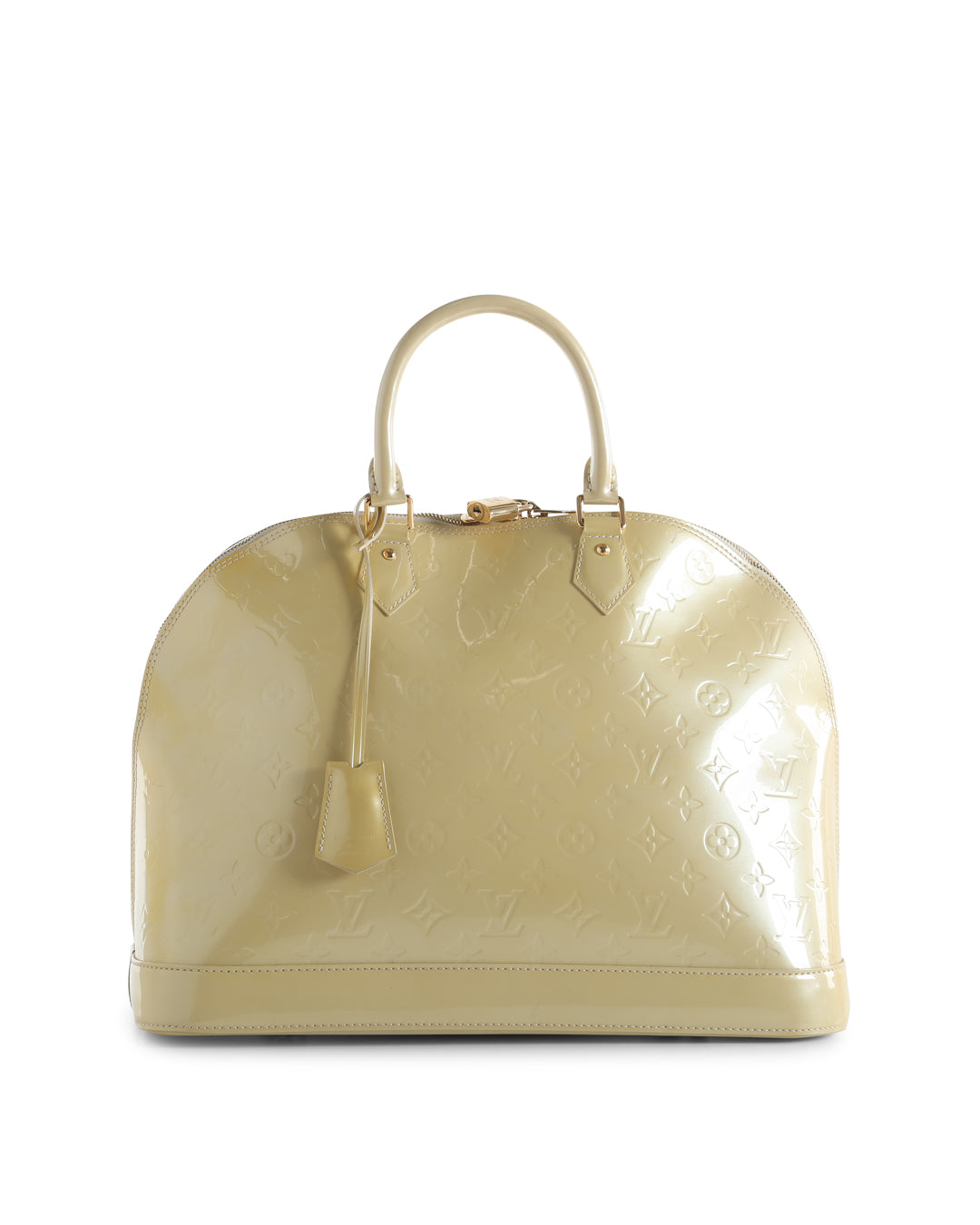 LOUIS VUITTON Cream Monogram Vernis Alma GM Bag