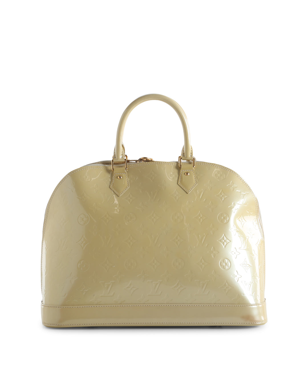 LOUIS VUITTON Cream Monogram Vernis Alma GM Bag