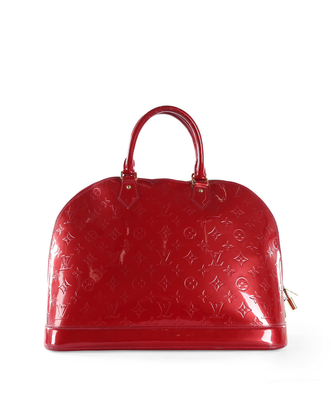 LOUIS VUITTON Red Patent Leather Alma GM Bag