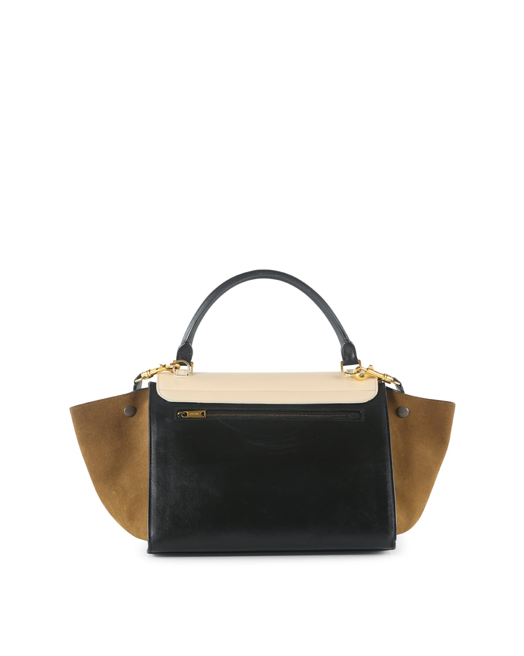 Celine Tricolor Leather and Suede Medium Trapeze Handbag