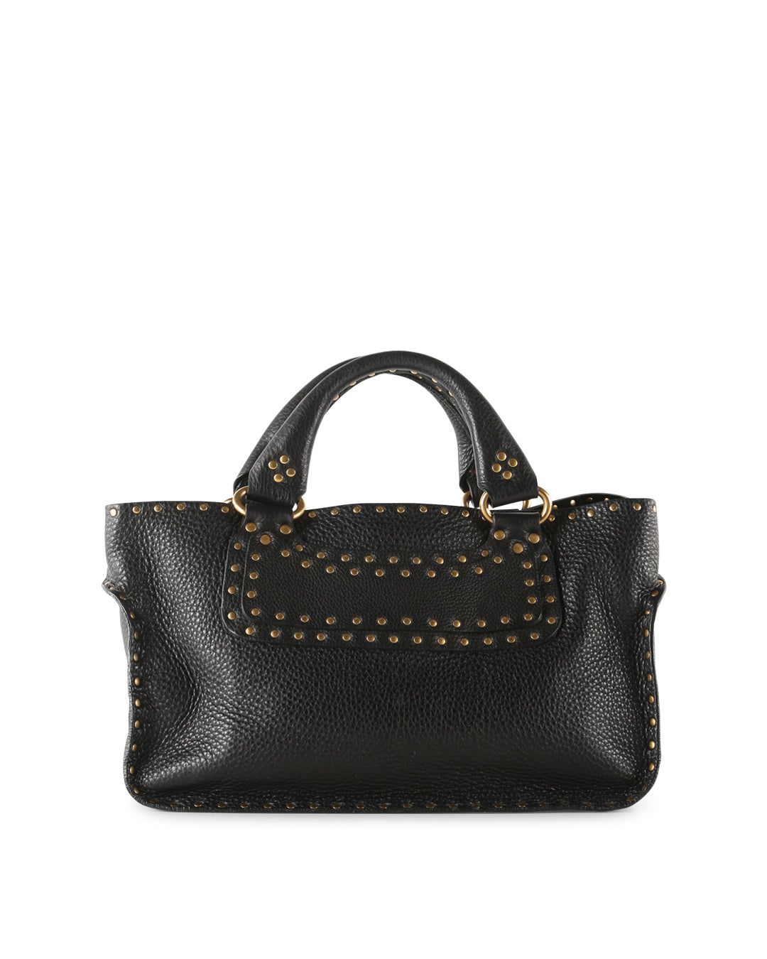 Celine Black Leather Studded Boogie Tote Bag