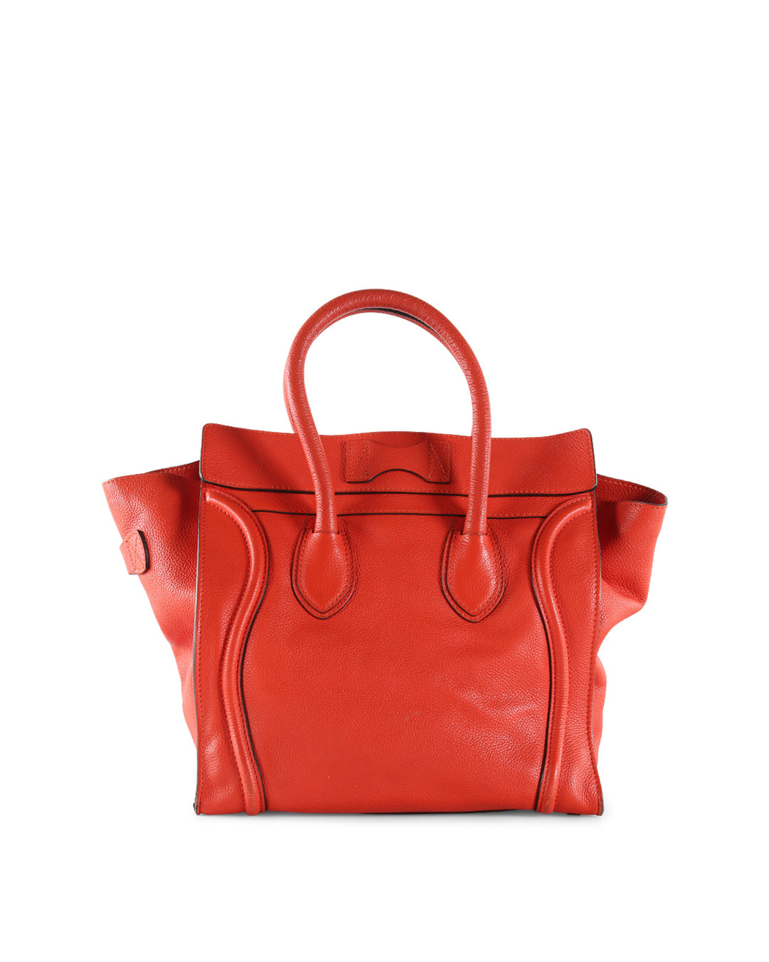 Celine Coral Calfskin Leather Mini Luggage Tote Bag