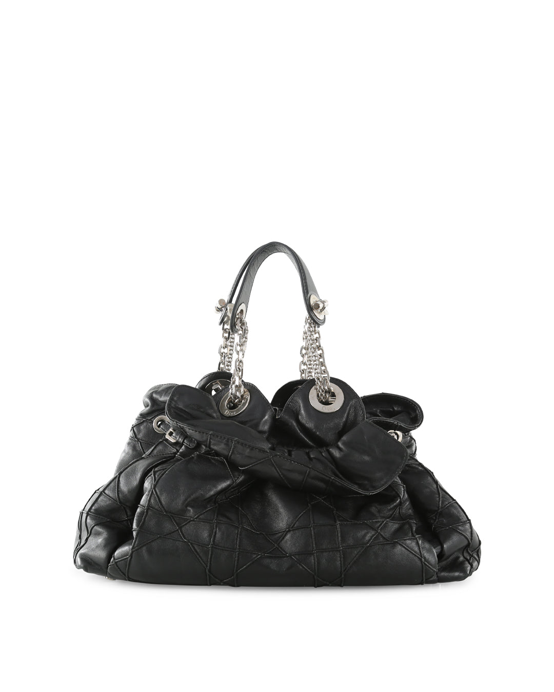 CHRISTIAN DIOR Black Cannage Leather Le Trente Hobo Bag
