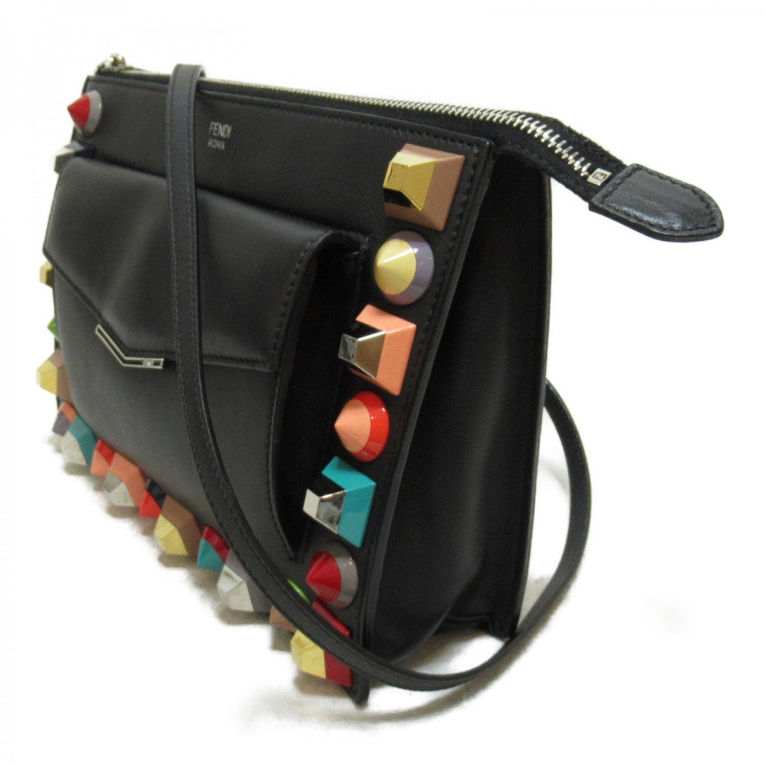 Fendi Studded Leather Crossbody Bag - '10s