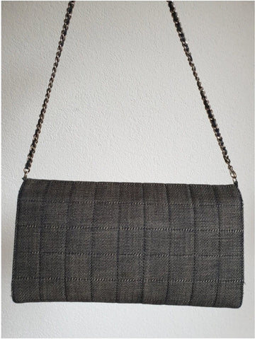 CHANEL east west chocolate bar shoulder bag