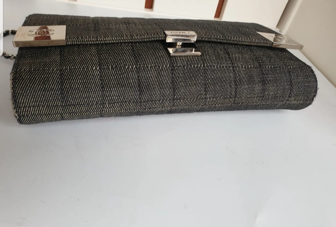 CHANEL east west chocolate bar shoulder bag