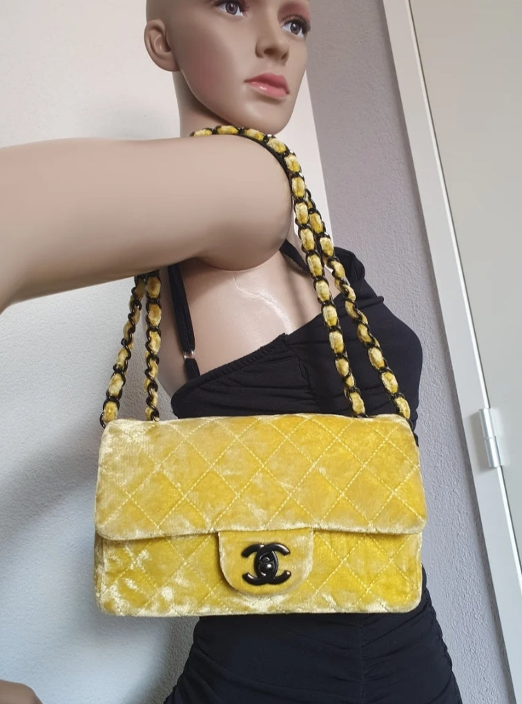 CHANEL  classique/timeless velvet crossbody bag