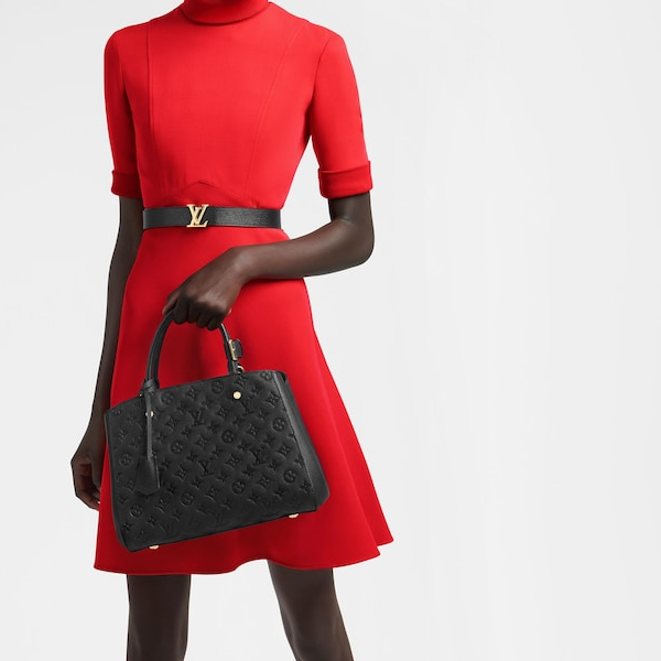 Louis Vuitton Montaigne MM Monogram Empreinte Leather Noir