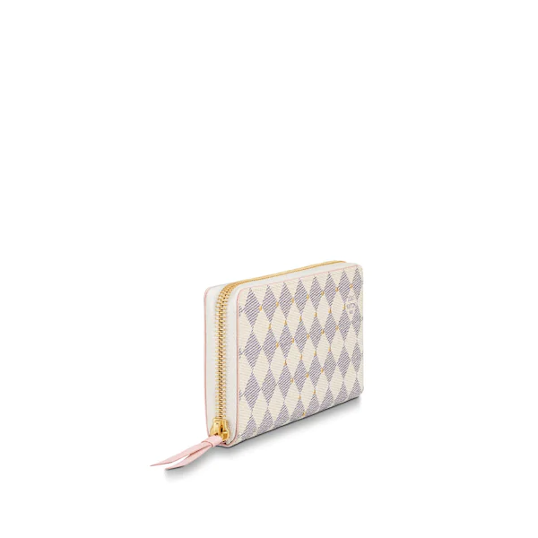 Louis Vuitton Clemence Wallet Damier Azur Canvas Rose Ballerine