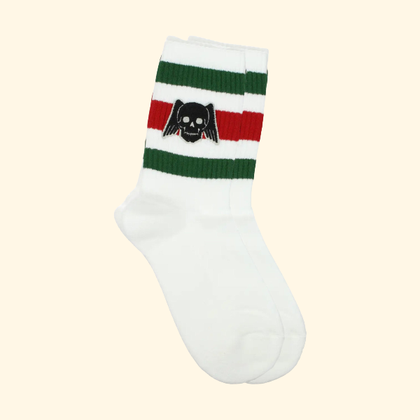 Gucci Skull Patch Cotton Ankle Socks, Brand New