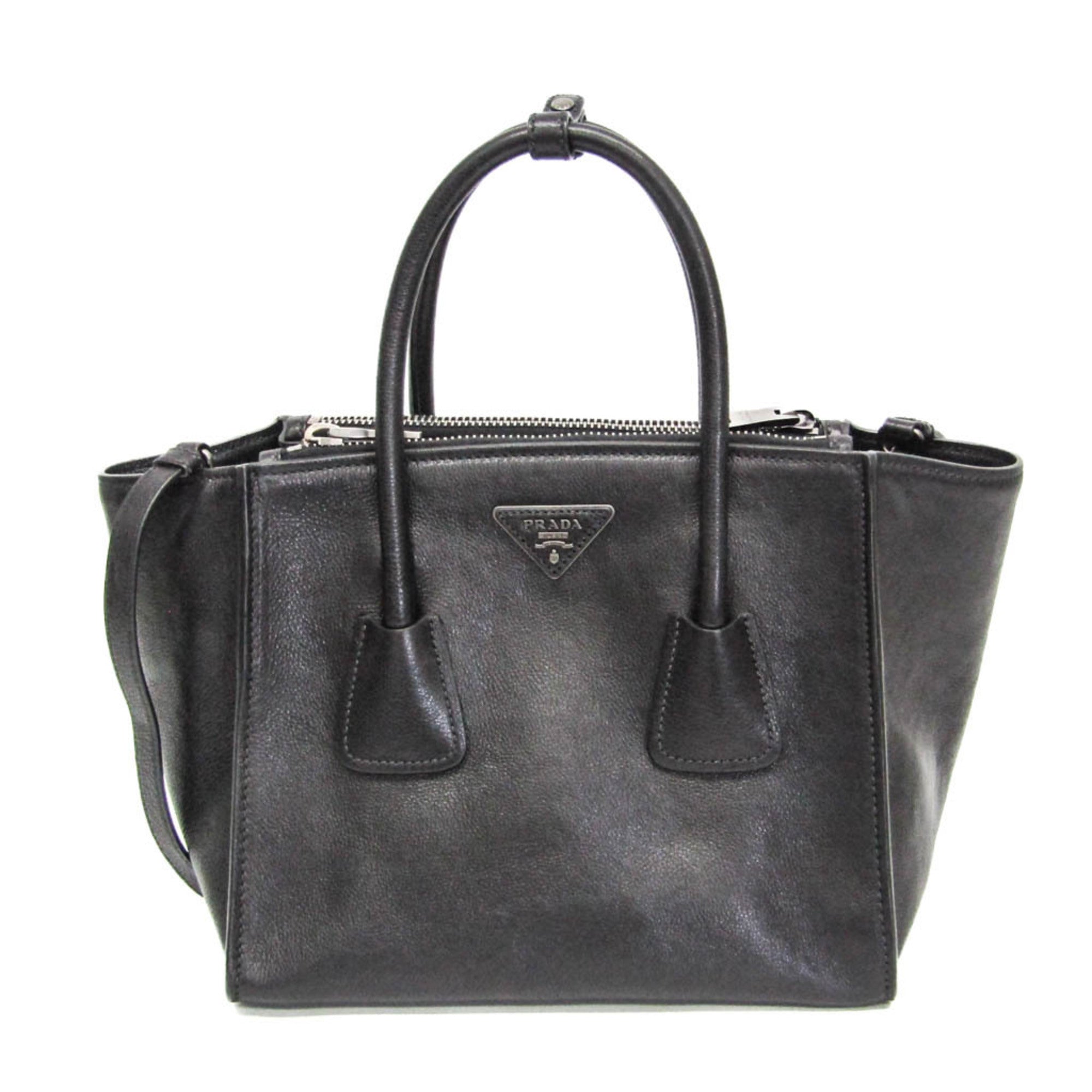 Leather Twin Zip Bag with Dust Bag