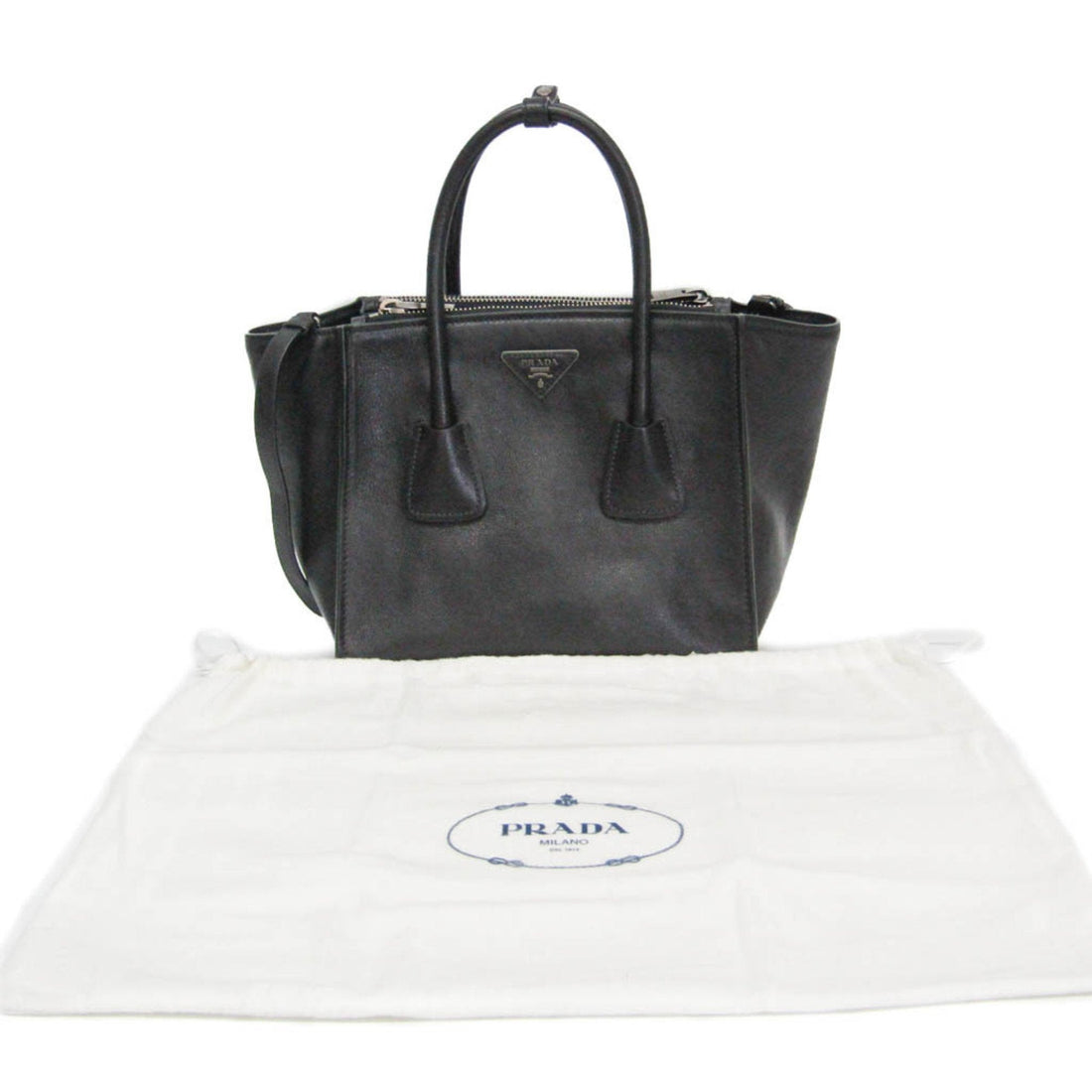 Leather Twin Zip Bag with Dust Bag