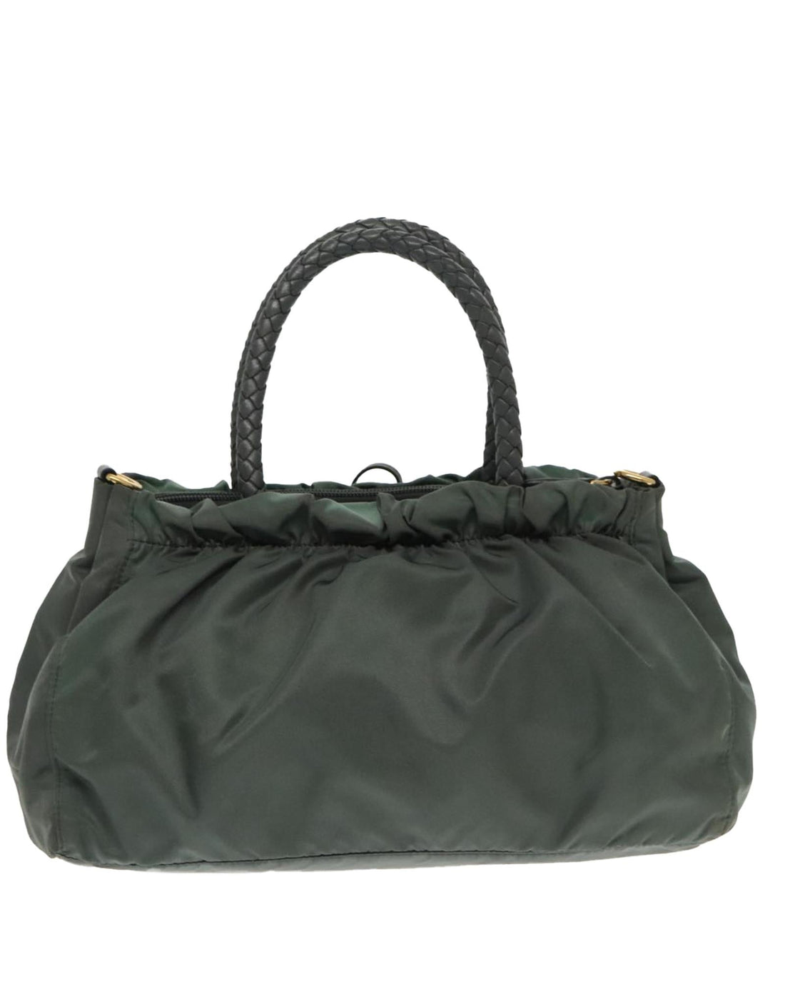 Nylon 2way Hand Bag with Gold-Tone Hardware